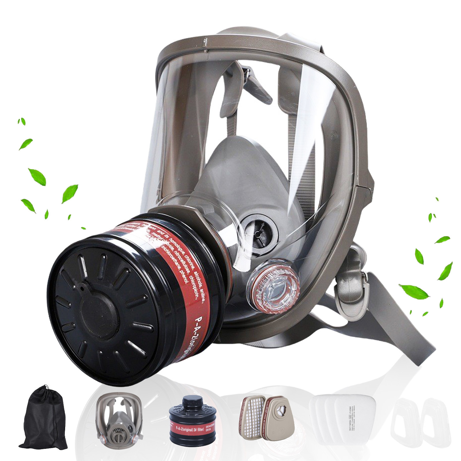 Teeth Whitening Mask - หน้ากากป้องกันแก๊สพิษแบบเต็มหน้า Survival Chemical Respirator พร้อมตัวกรอง 40