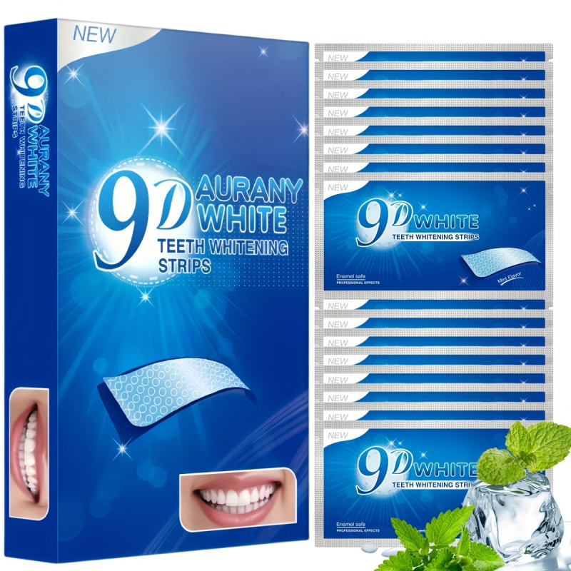 Teeth Whitening Street - แถบฟอกสีฟัน Aurany White 9D 21 คู่พร้อมไฮโดรเจนเปอร์ออกไซด์