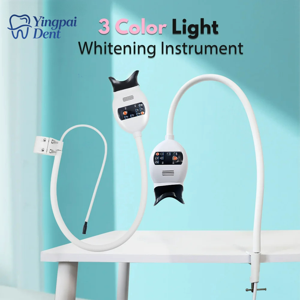 Teeth Whitening Clinic - เครื่องเร่งฟอกสีฟัน LED ปรับได้ 3 สี พร้อมหลอดไฟเย็นสำหรับทันตกรรม