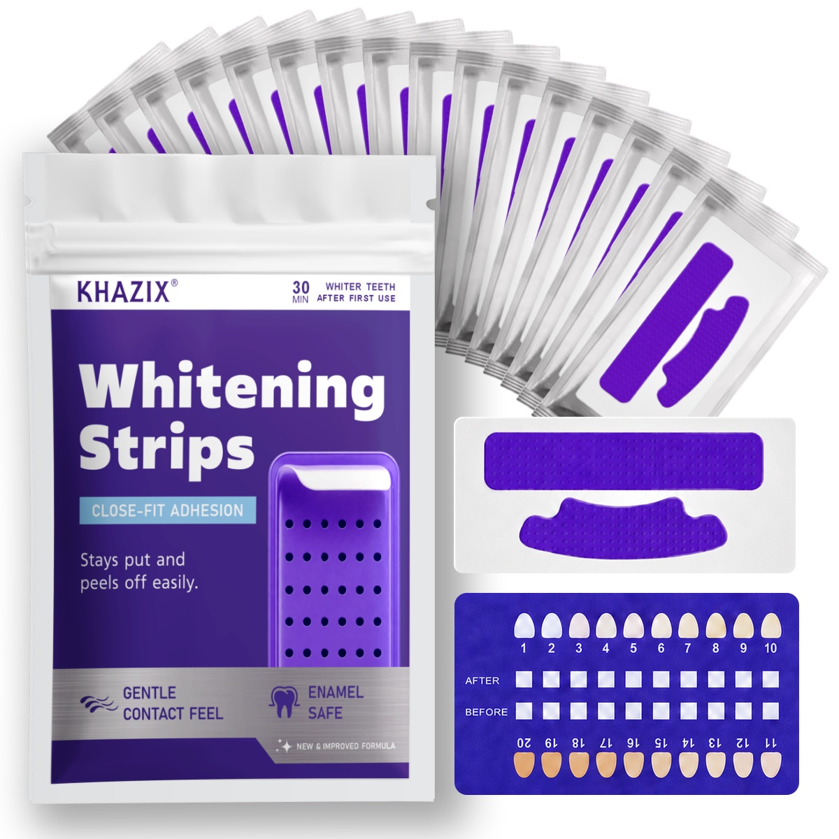 Teeth Whitening Street - แผ่นฟอกสีฟัน 7 ชิ้น เพื่อรอยยิ้มที่ขาวขึ้น แผ่นฟอกสีฟันแบบยืดหยุ่น ใช้งานง่ายสำหรับการดูแลความงามประจำวัน