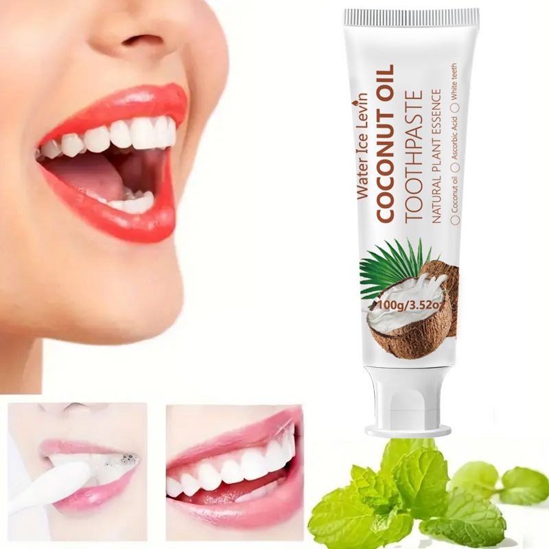 Teeth Whitening Natural - ยาสีฟันน้ำมันมะพร้าว 100 กรัม สารสกัดจากพืชธรรมชาติ ฟันขาวสะอาด ลมหายใจสดชื่น