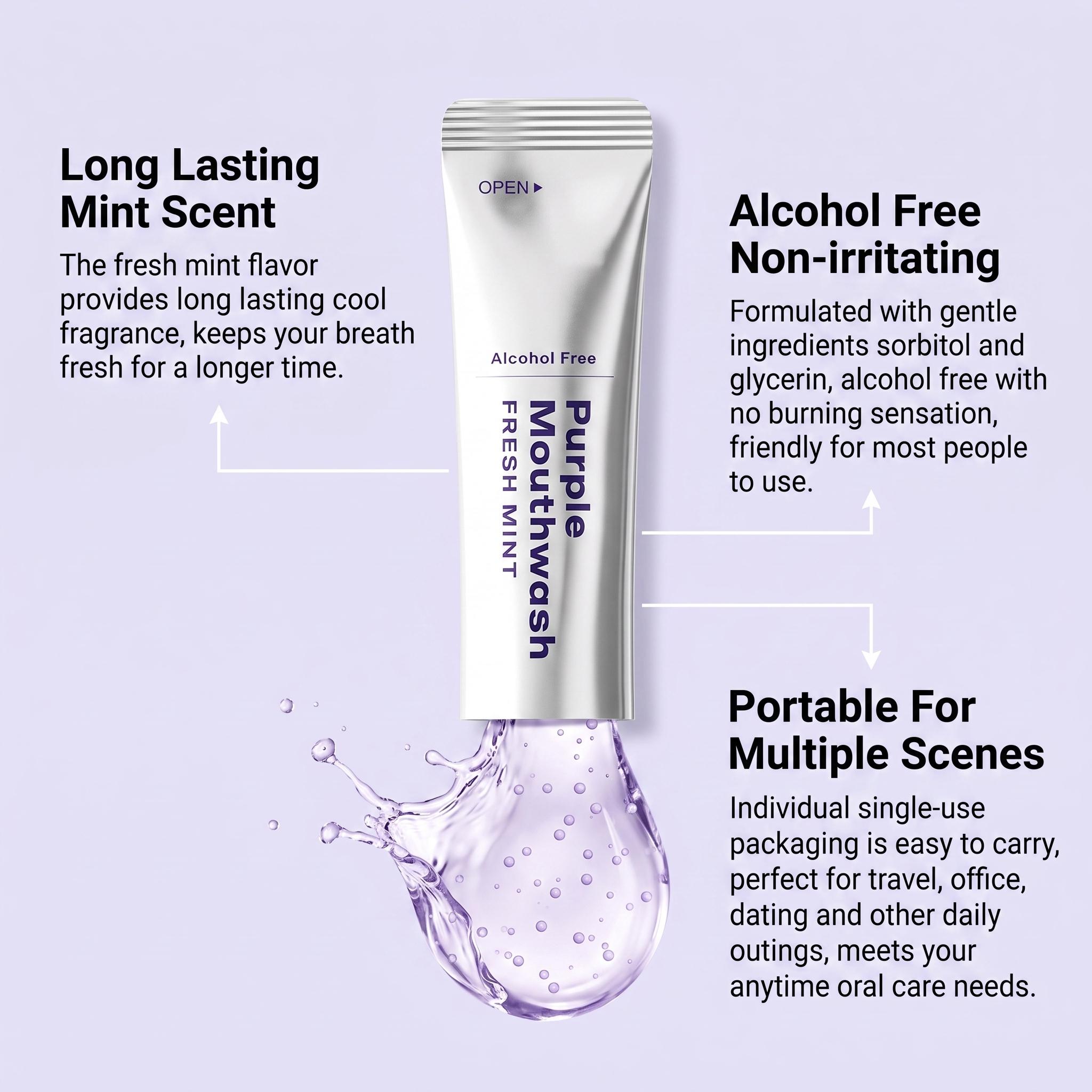 น้ำยาบ้วนปากสีม่วง 20 แพ็ค สำห - Teeth Whitening Xylitol บทวิจารณ์และราคา