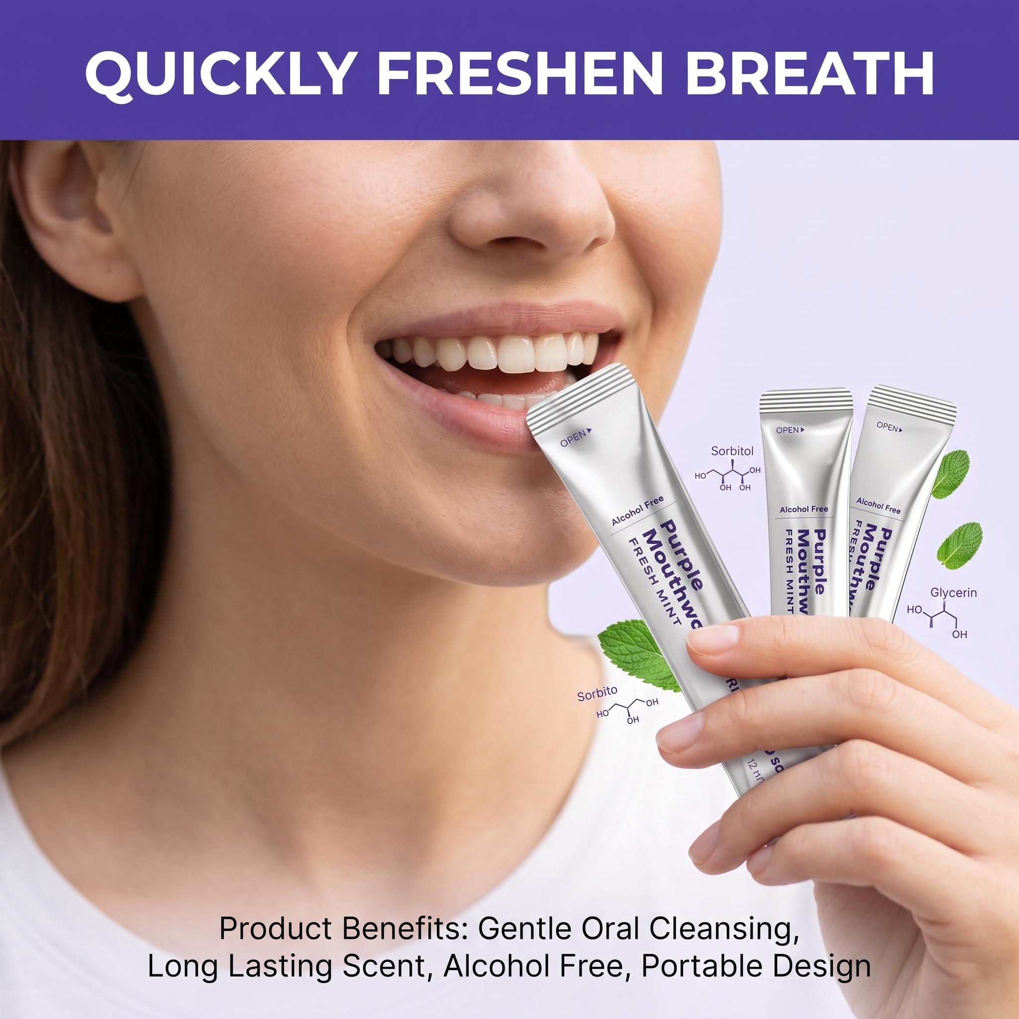 น้ำยาบ้วนปากสีม่วง 20 แพ็ค สำห - Teeth Whitening Xylitol บทวิจารณ์และราคา