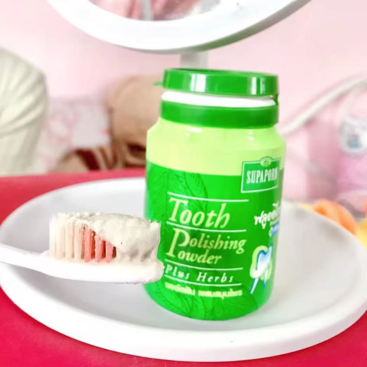 ผงสมุนไพรไทย ซูปาปอร์น ขจัดครา - Teeth Whitening Powder บทวิจารณ์และราคา