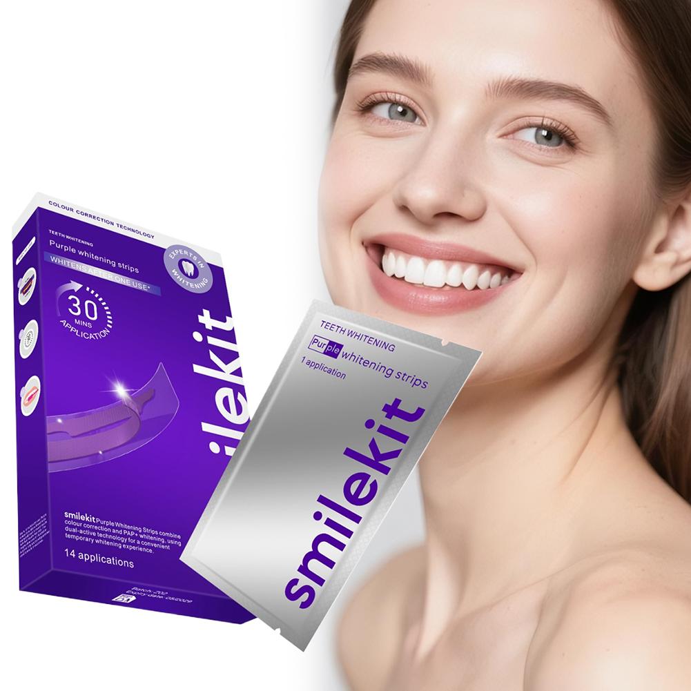  สไมล์คิท แถบฟอกสีฟัน สีม่วง  - Teeth Whitening Street บทวิจารณ์และราคา