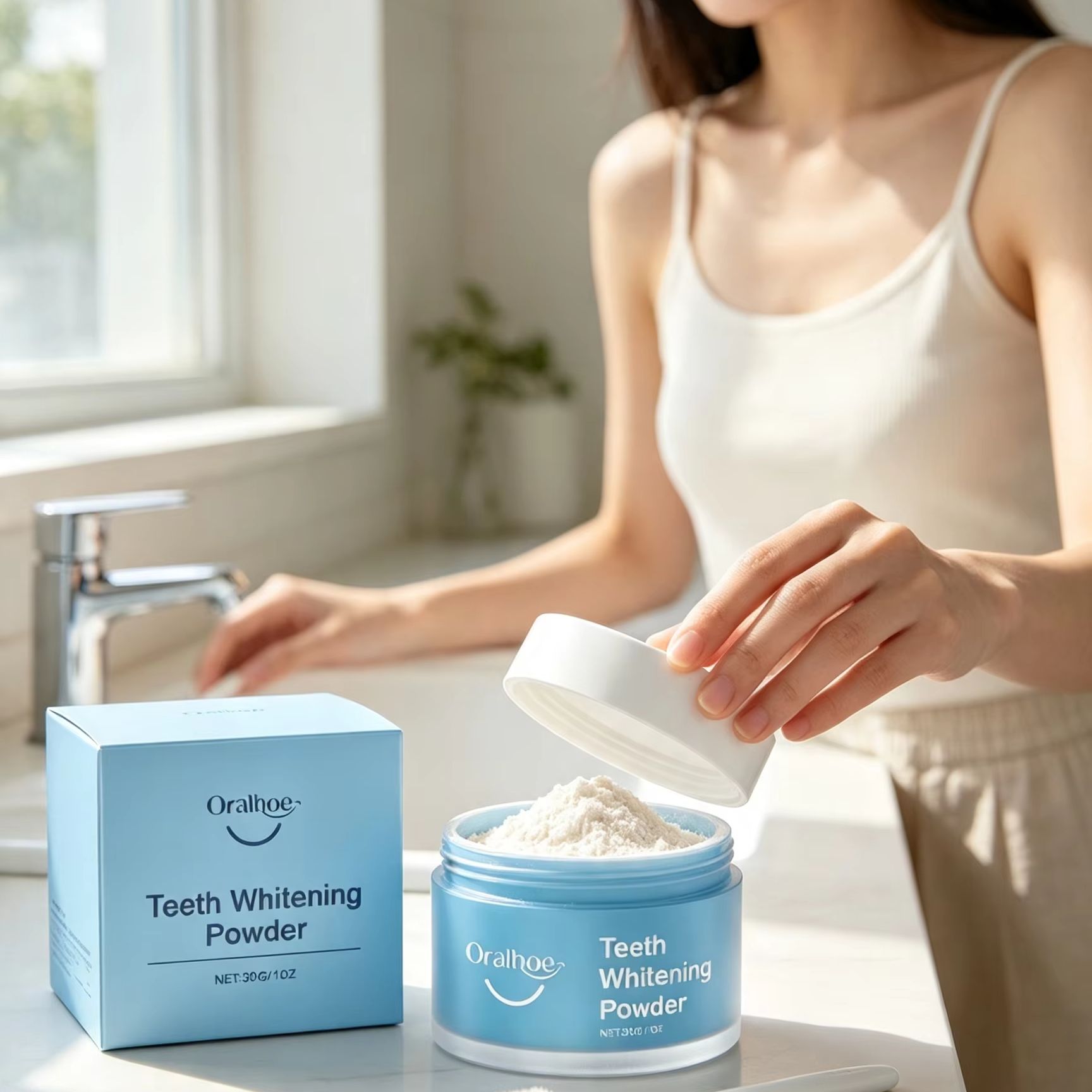 ผงแปรงฟัน Oralhoe สำหรับขจัดคร - Teeth Whitening Street บทวิจารณ์และราคา