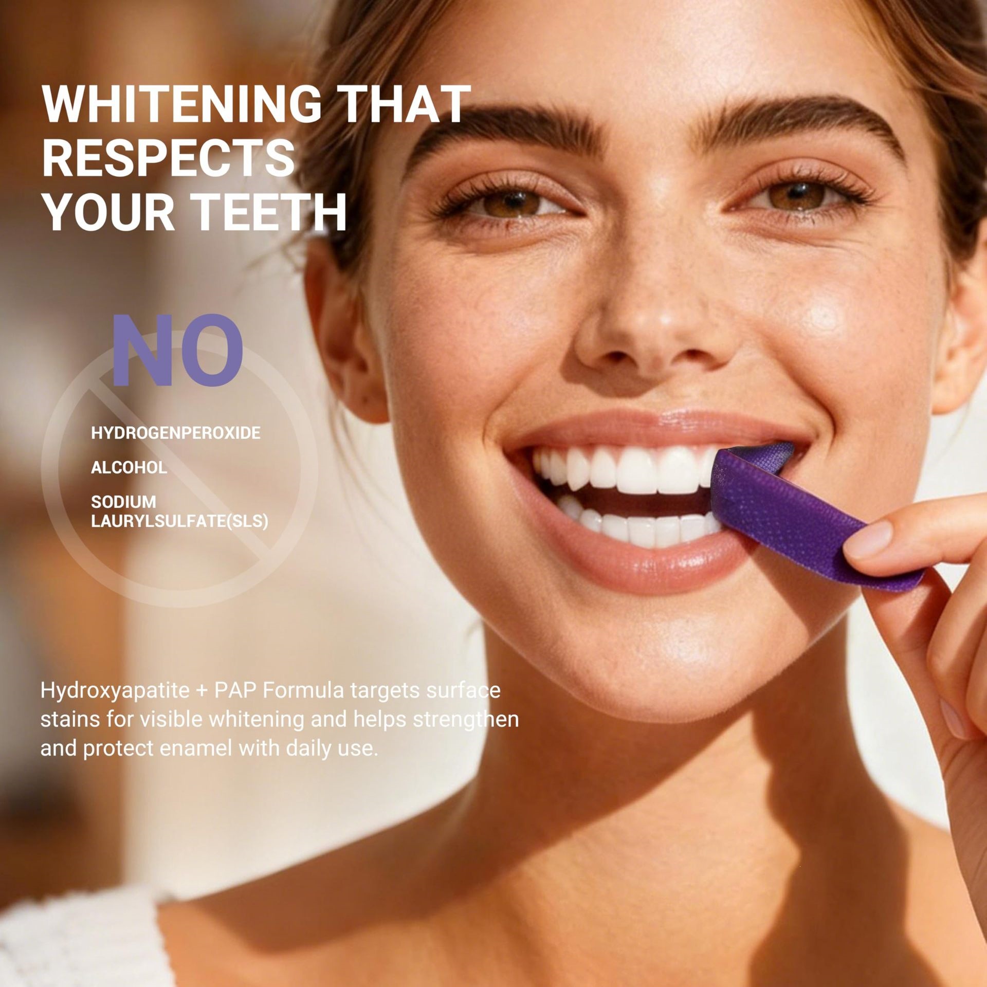 แผ่นฟอกสีฟันสีม่วง 14 ชิ้น ปลอ - Teeth Whitening Street บทวิจารณ์และราคา