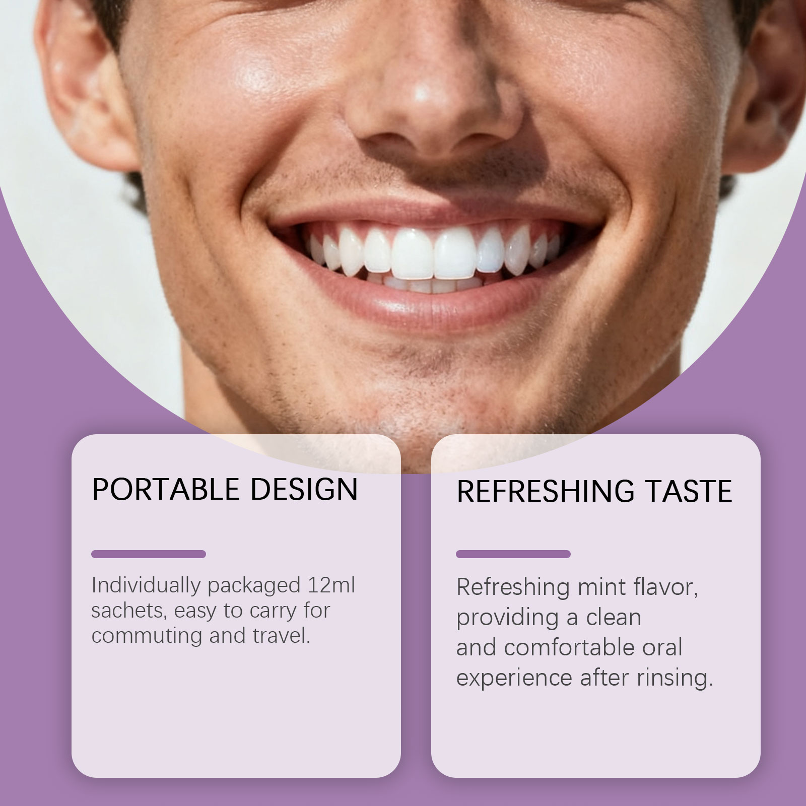 น้ำยาบ้วนปากสีม่วงสำหรับฟอกสีฟ - Teeth Whitening Xylitol บทวิจารณ์และราคา
