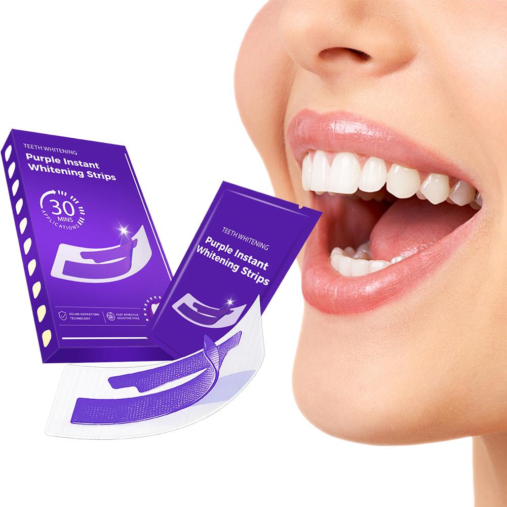 42 คู่แถบฟอกสีฟันสีม่วง V34 ตั - Teeth Whitening Street บทวิจารณ์และราคา