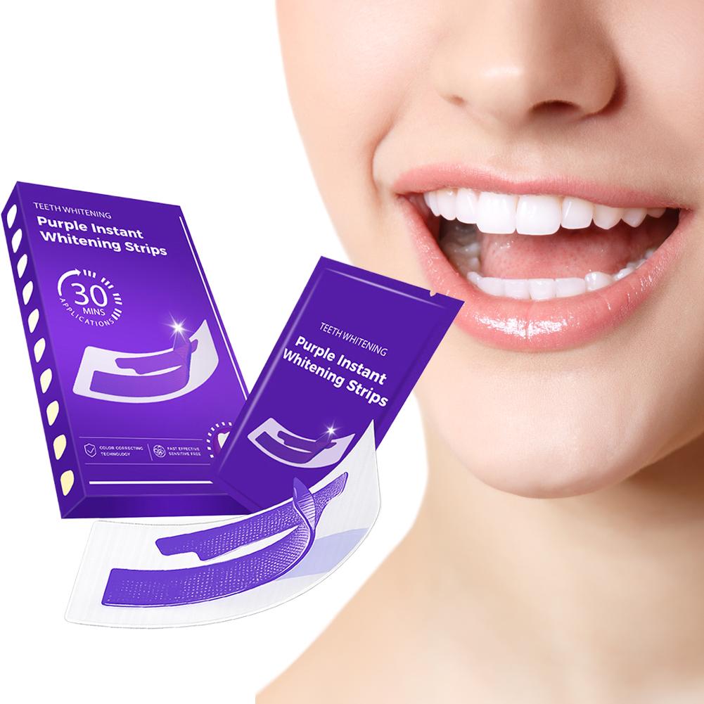 42 คู่แถบฟอกสีฟันสีม่วง V34 ตั - Teeth Whitening Street บทวิจารณ์และราคา