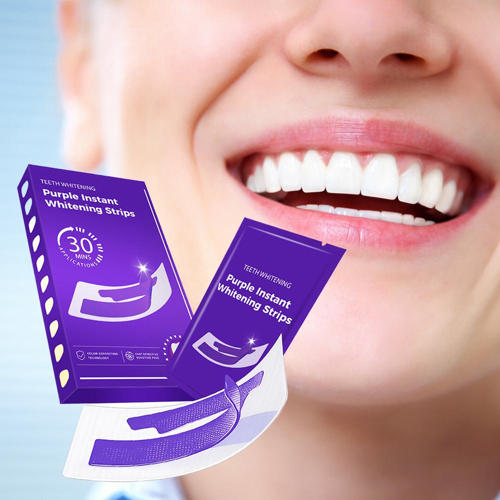 42 คู่แถบฟอกสีฟันสีม่วง V34 ตั - Teeth Whitening Street บทวิจารณ์และราคา