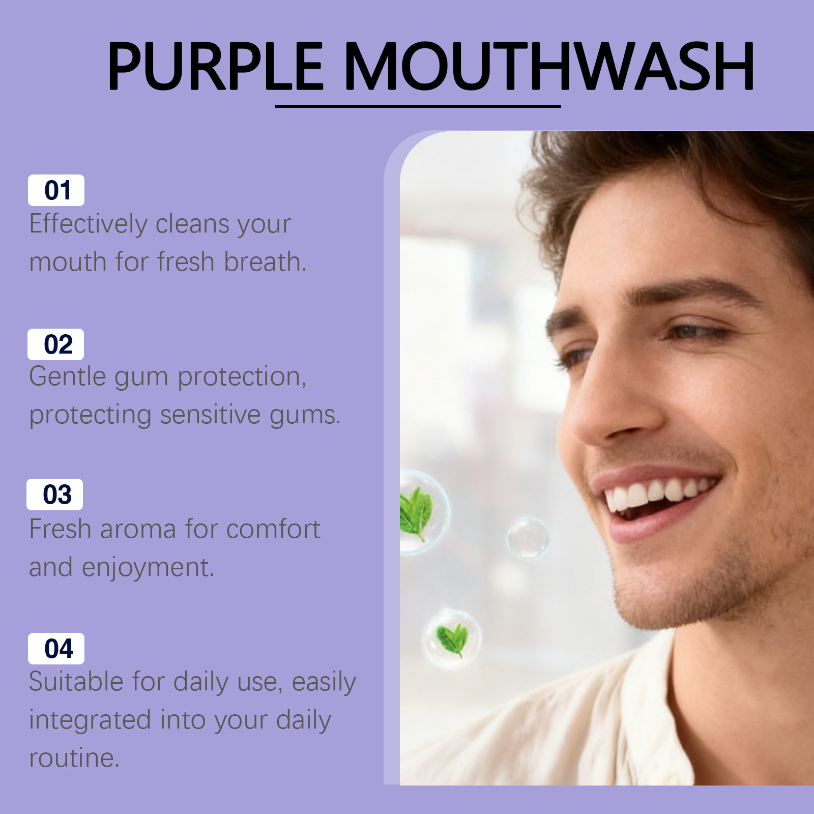 น้ำยาบ้วนปากแบบซองสีม่วง รสเฟร - Teeth Whitening Xylitol บทวิจารณ์และราคา